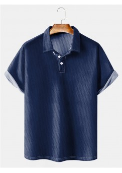 Men's Basic Solid Color Lapel POLO Shirt