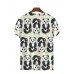 Panda Print Crew Neck Casual Short Sleeve T-Shirt