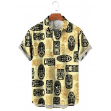 Men's Hawaiian Tiki Short Sleeve Shirt