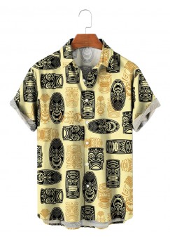 Men's Hawaiian Tiki Short Sleeve Shirt