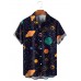 Men's Lapel Casual Print Short Sleeve Shirt 69790901M