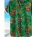 Men's Hawaiian Tiki Idol and Palm Leaf Print Short Sleeve Shirt