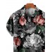 Retro Peony Flower Hawaiian Resort Style Casual Short Sleeve Shirt