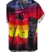 Men's Hawaiian Tiki Art Sunset Short Sleeve Shirt