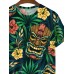 Men's Hawaiian Hibiscus Tiki Mask Short Sleeve T-Shirt