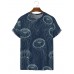 Men's Jellyfish Navy Print Casual Short Sleeve T-Shirt