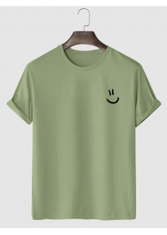 Men's Cartoon Smiley Casual Short Sleeve T-Shirt